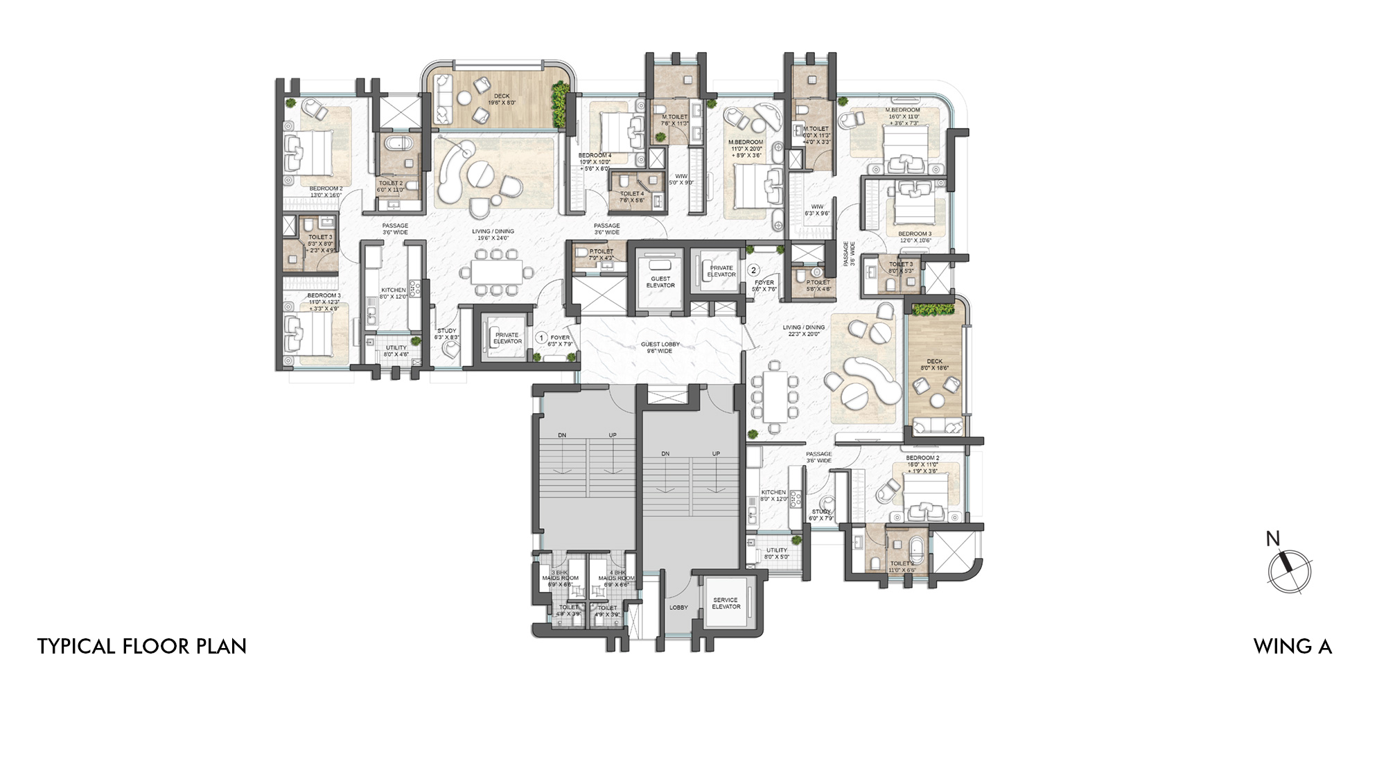 Lodha Vero, Matunga – Residential Project in Mumbai Wing A Typical Floor Plan 