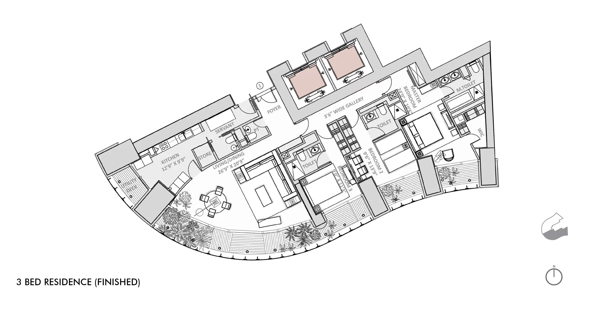 Lodha World Towers, Worli– Residential Project in Mumbai with 3 Bed Finished W1 layout 