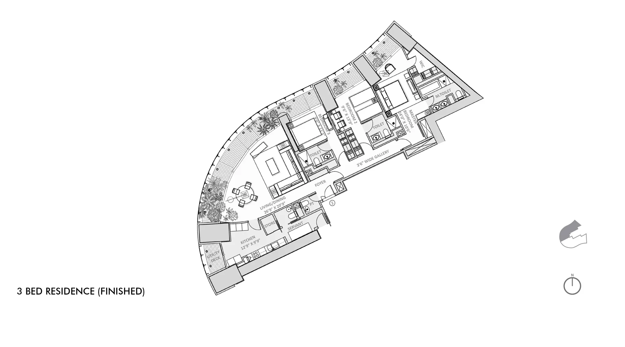 Lodha World Towers, Worli– Residential Project in Mumba 3 Bed Finished W2 layout